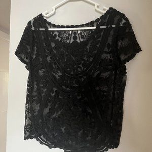 Black lace top